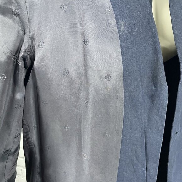 VTG Vestimenta Blue Linen Italian Lightweight 3 Button Blazer Jacket Size Medium - Picture 4 of 13